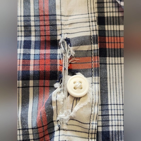 DC Plaid Red‎ White Black Men's XL Long Sleeve Button-up Shirt - Picture 6 of 8